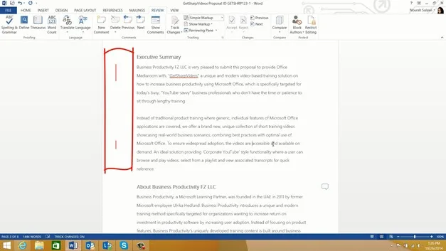 Review a document using Track Changes