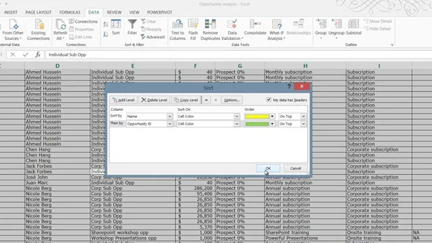 Sort and filter data to find answers
