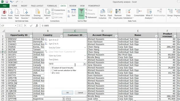 Sort and filter data to find answers