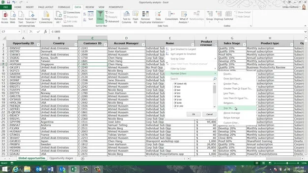 Sort and filter data to find answers