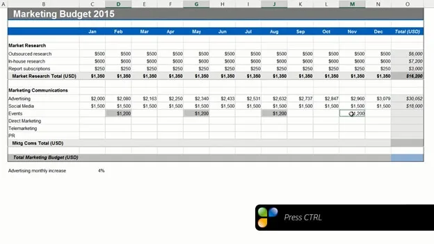Use formulas to fill out a budget