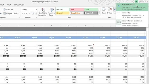 Easily navigate a spreadsheet