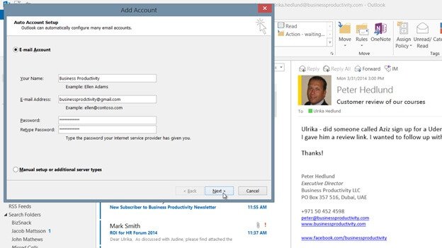 How to add additional email accounts