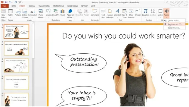 How to add music to your presentation  in PowerPoint 2013