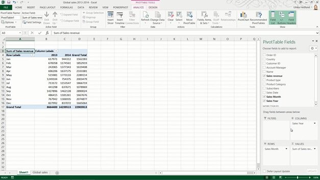 How to create a PivotTable