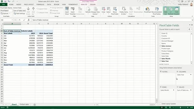 How to create a PivotTable