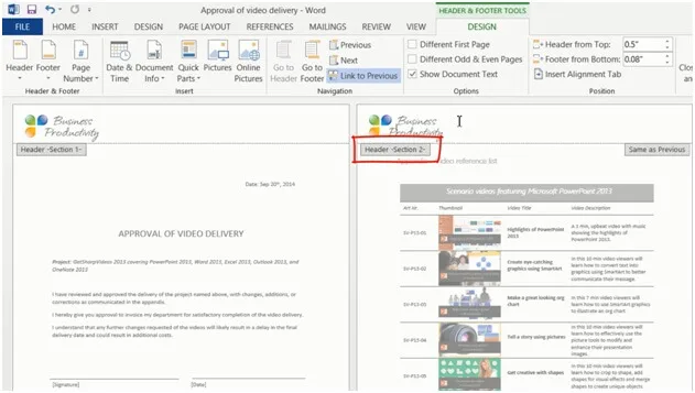 How to manage multiple headers 