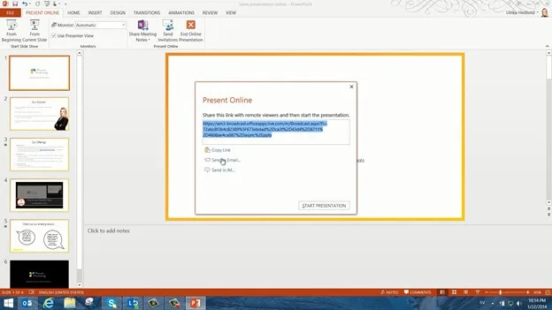 Present to an online audience using PowerPoint 2013
