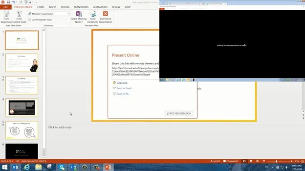 Present to an online audience using PowerPoint 2013