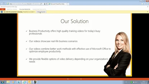 Present to an online audience using PowerPoint 2013