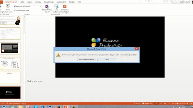 Present to an online audience using PowerPoint 2013