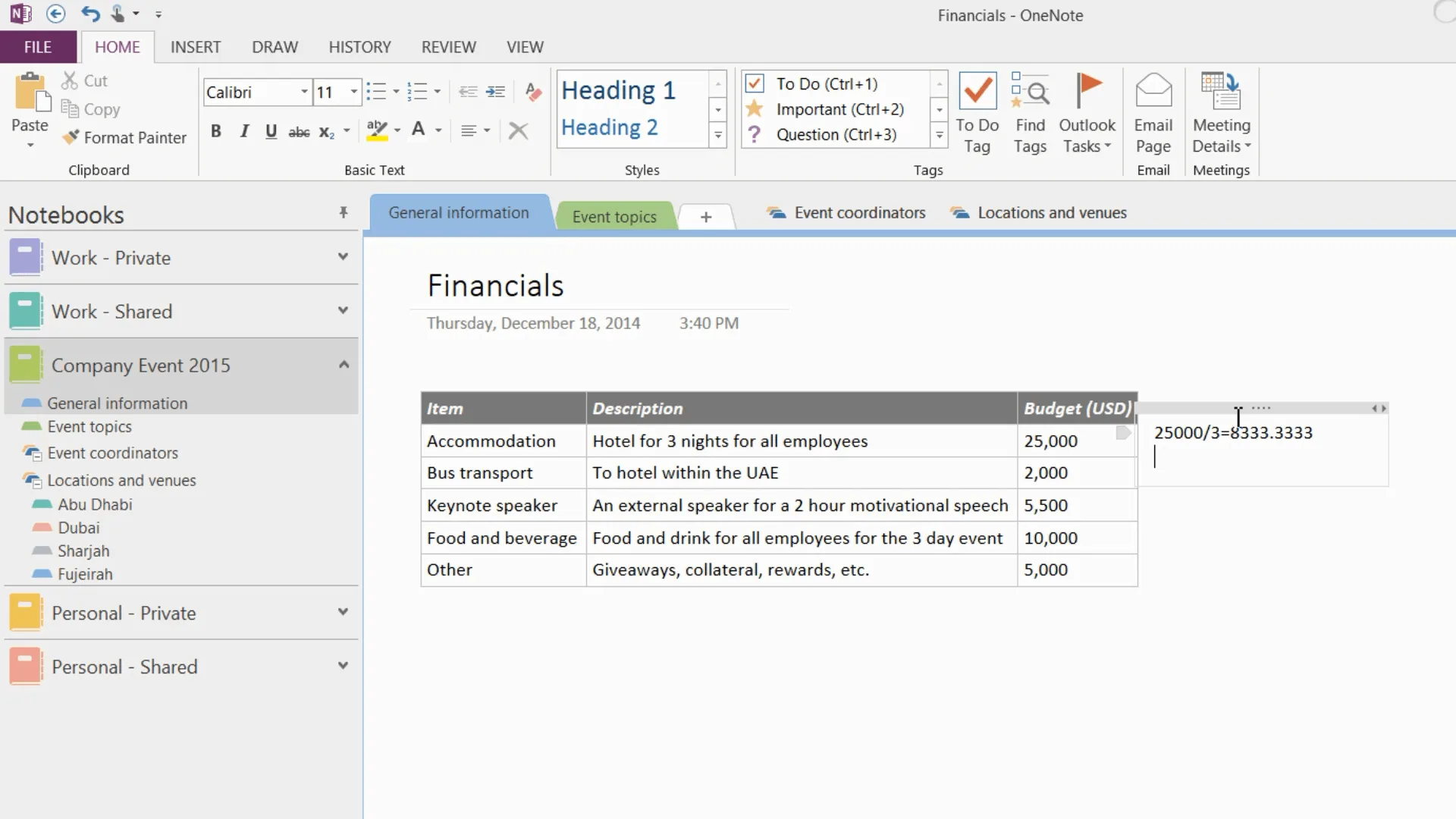 How to perform calculations