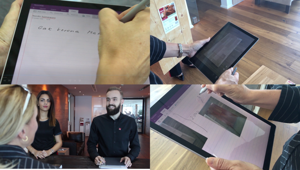 Meetings using OneNote on a Surface tablet