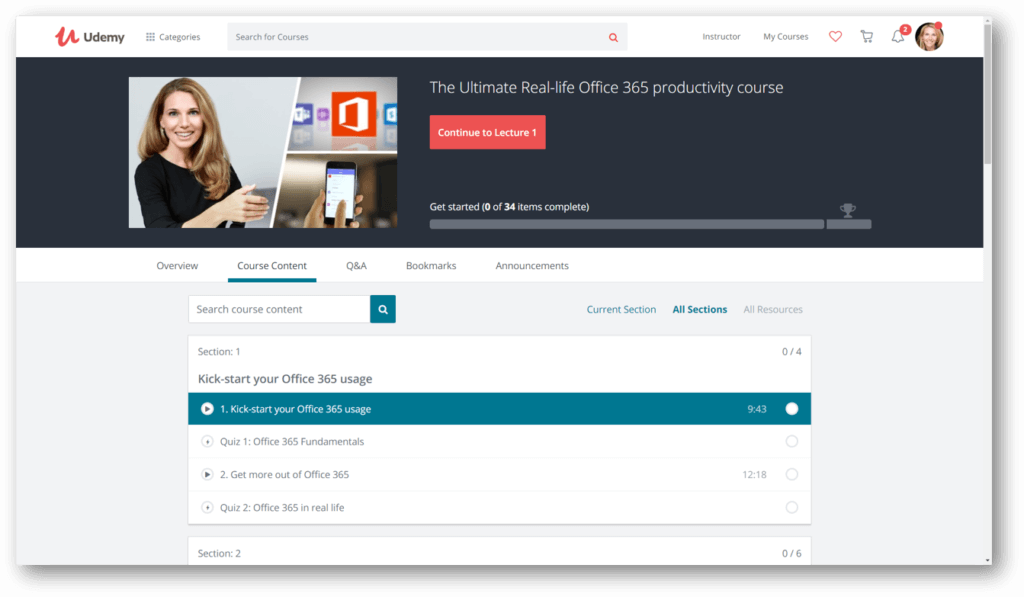 Storyals Ultimate Office 365 Productivity course on Udemy | © Business Productivity
