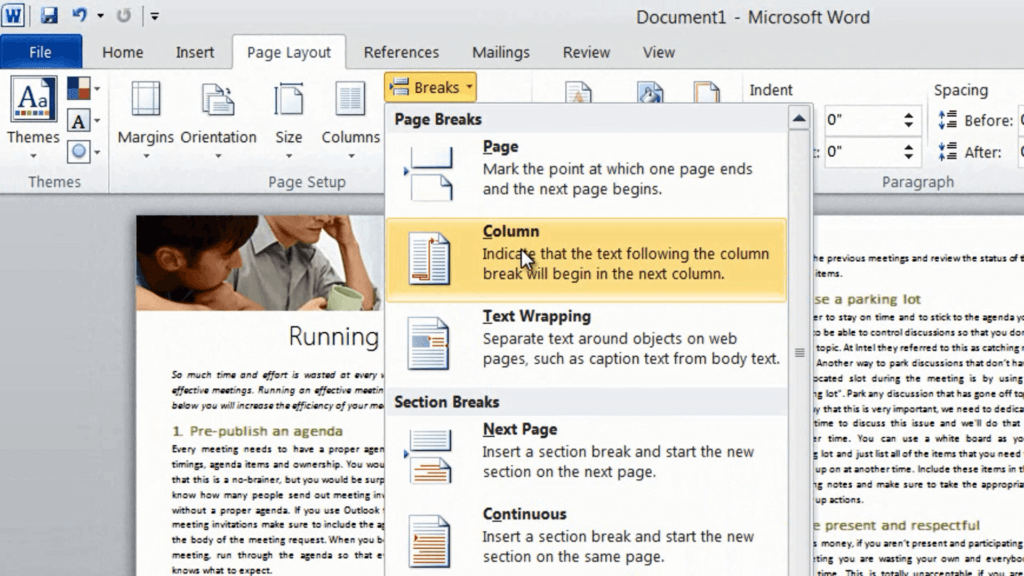 How To Format Your Text Into Two Columns In Microsoft Word 2010