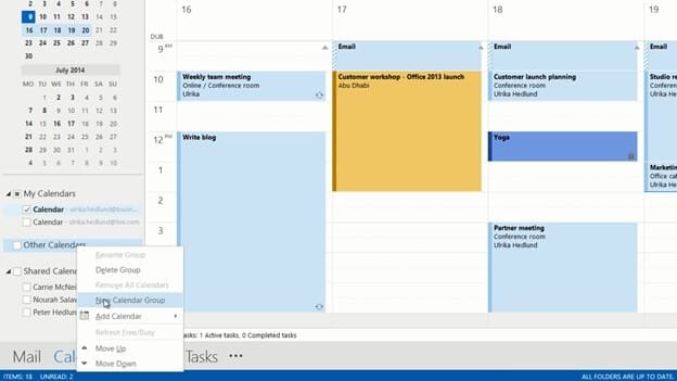 How to create a group calendar in Outlook 2013