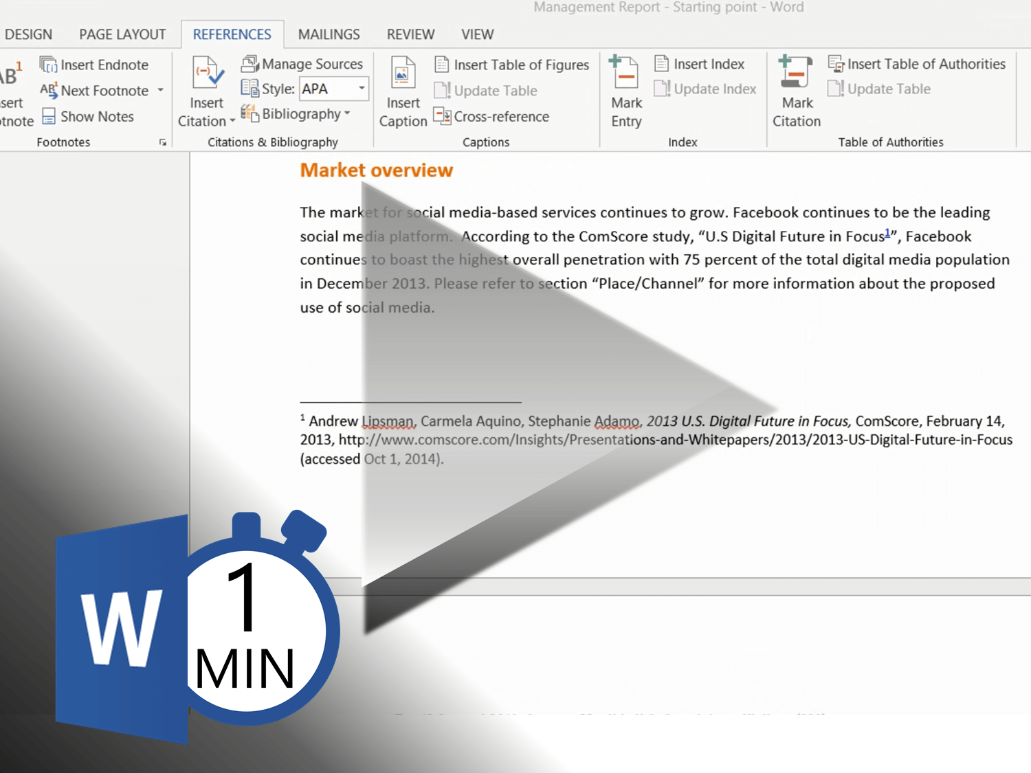 how to insert a citation office 365