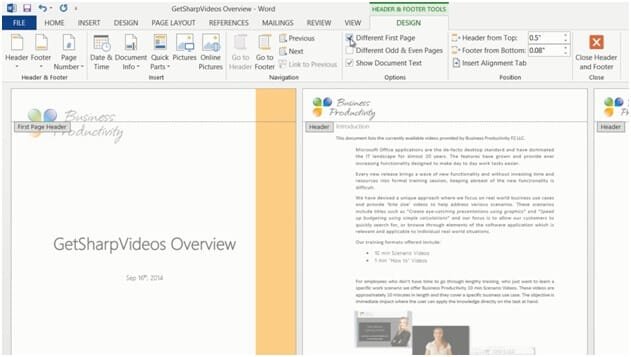 how to remove header in word document