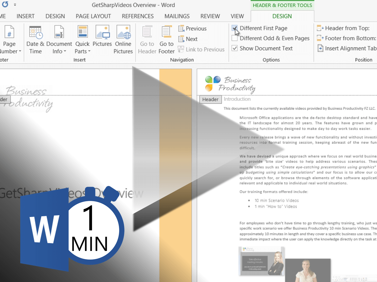 eliminate header and footer in word