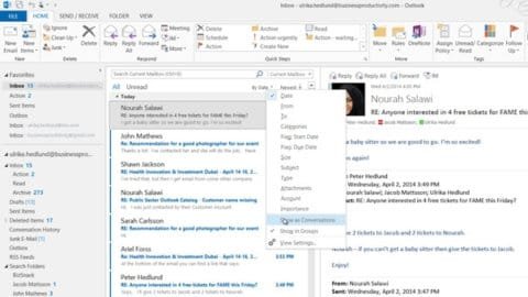 How To View Email By Conversation In Outlook 2013